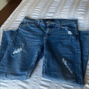 Lucky Brand Blue Ripped Boyfriend Jeans